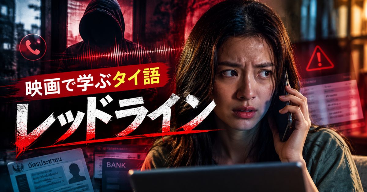 タイ映画『レッドライン』（原題：เส้นตาย สายลวง）で学ぶタイ語｜詐欺・家族・お金・強い口語のセリフの記事アイキャッチ画像