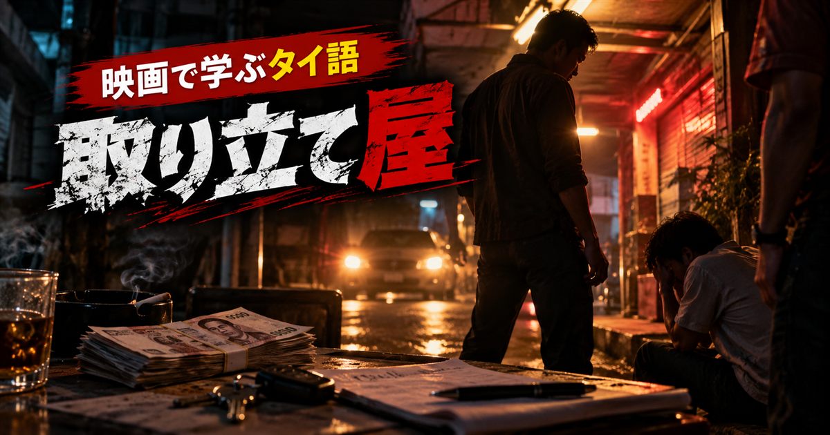 タイ映画『取り立て屋』（原題：คนเดือดทวงแค้น）で学ぶタイ語｜借金・脅し・家族・再起のセリフの記事アイキャッチ画像