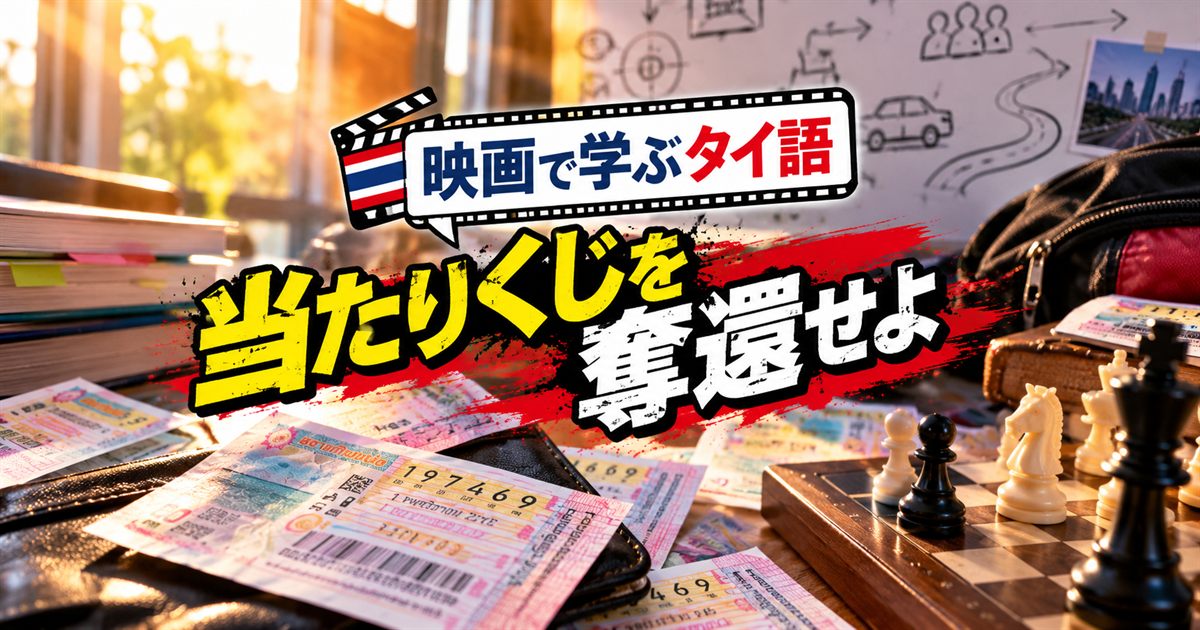タイ映画『当たりくじを奪還せよ』（原題：ปฏิบัติการกู้หวย）で学ぶタイ語｜宝くじ・家族・強い口語・奪還作戦のセリフの記事アイキャッチ画像